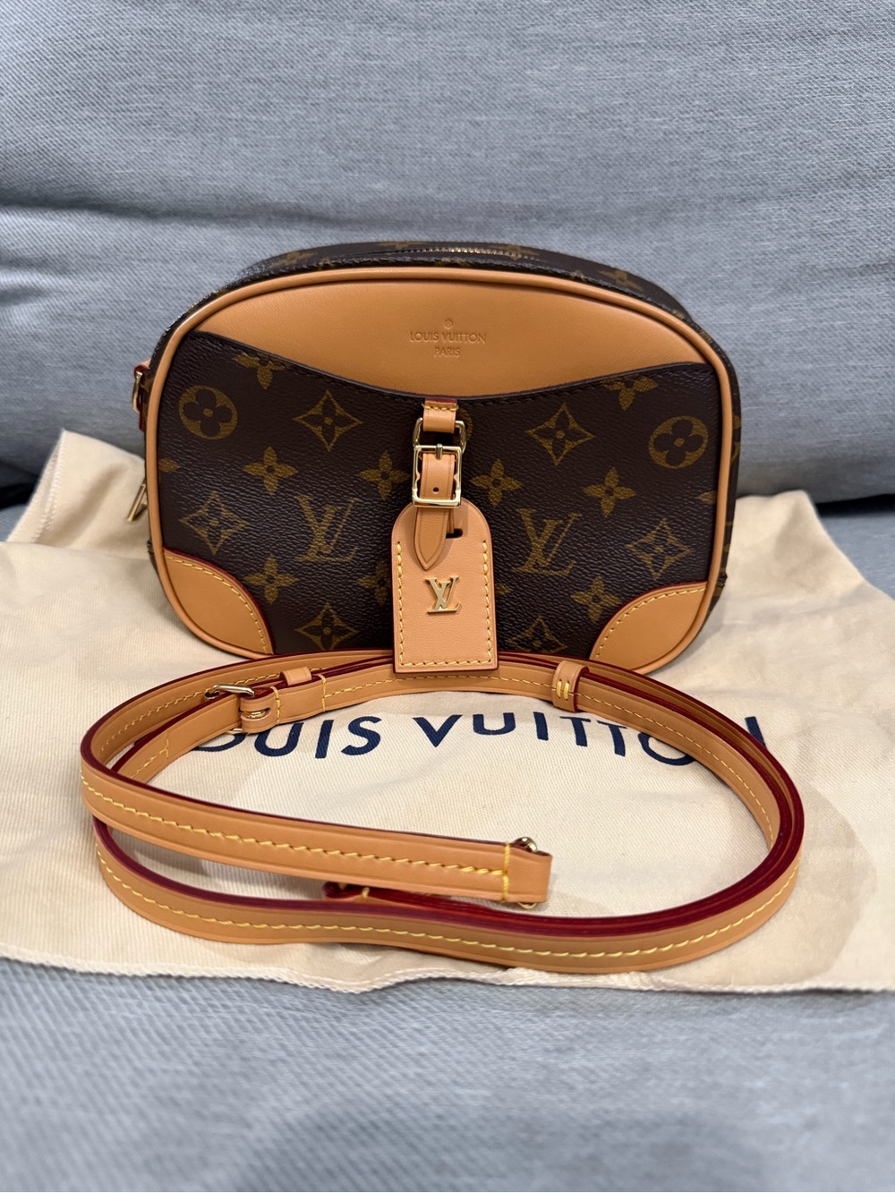 Louis Vuitton Brown Monogram Camera Crossbody with Natural Leather Trim